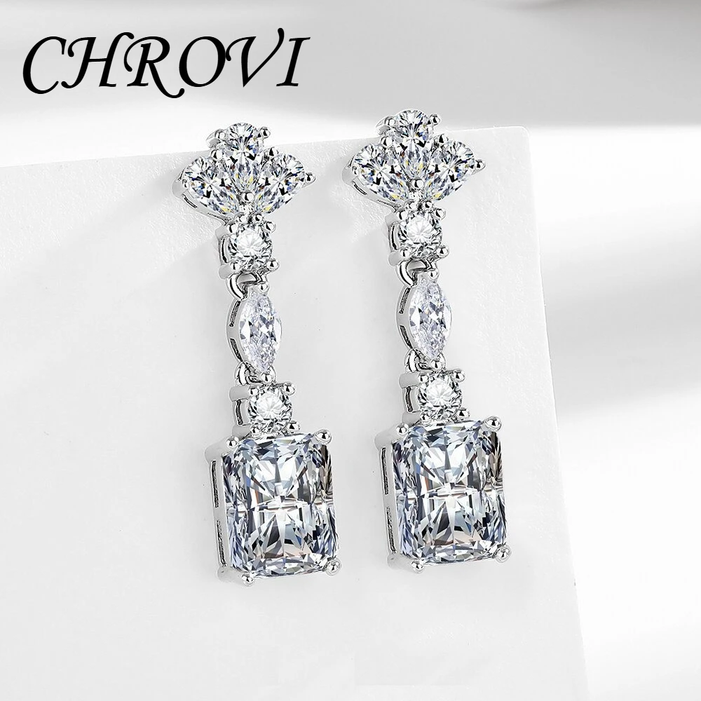925 Pure Silver Luxurious and Noble Square Fringed Stud Earrings for Women, a New Style of Elegant Earrings