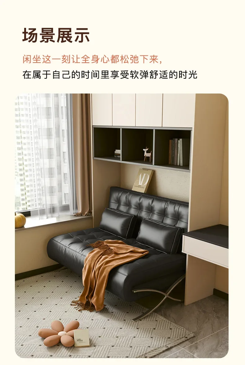 A Nordic Single Sofa Bed Foldable Dual-Use Living Room Small Apartment Retro Lounge Sofa Chair