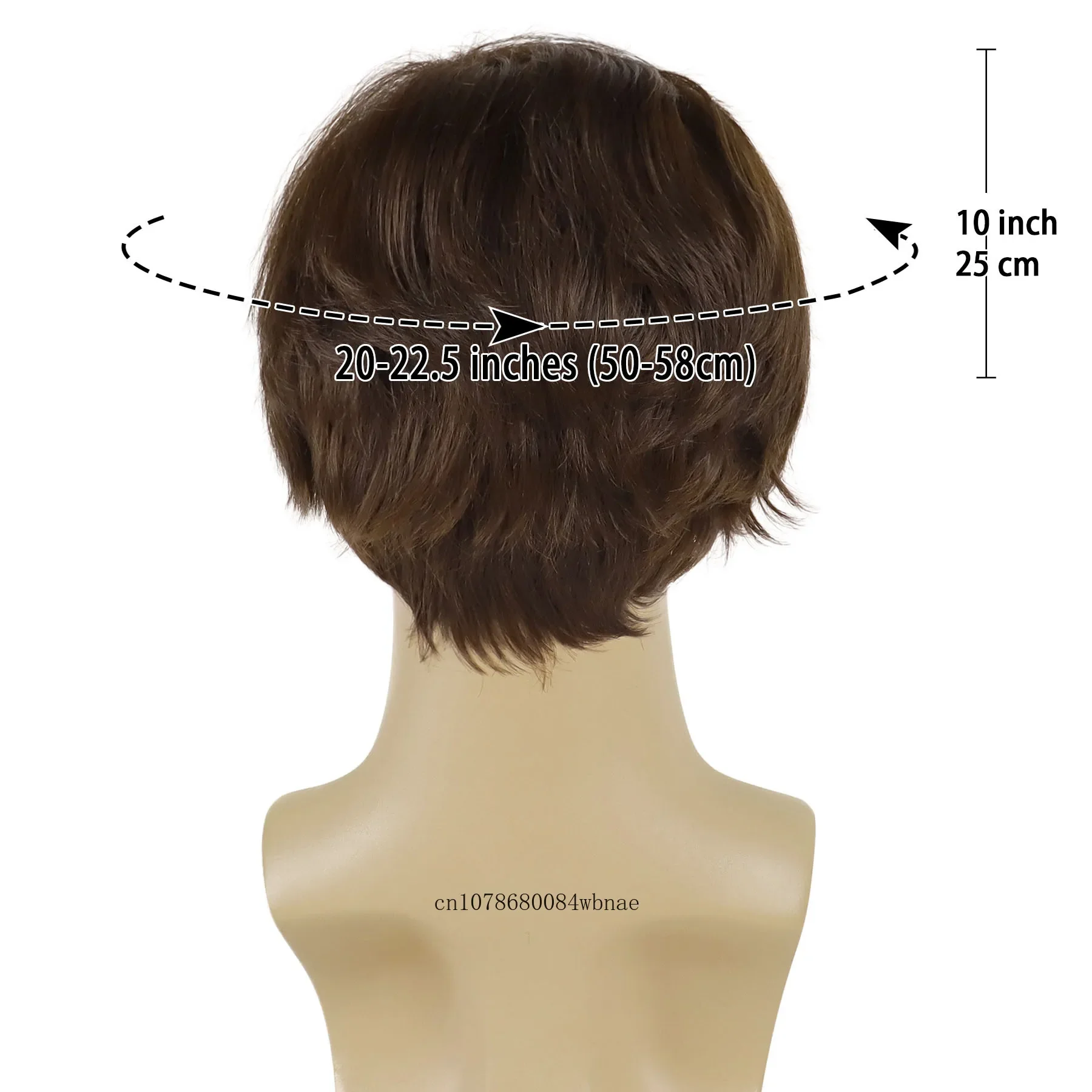 Men Synthetic Short Brown Wig Handsome Male Boys Daily Costume Party Natural Wavy Hair Replacement Wig High Temperature Fiber