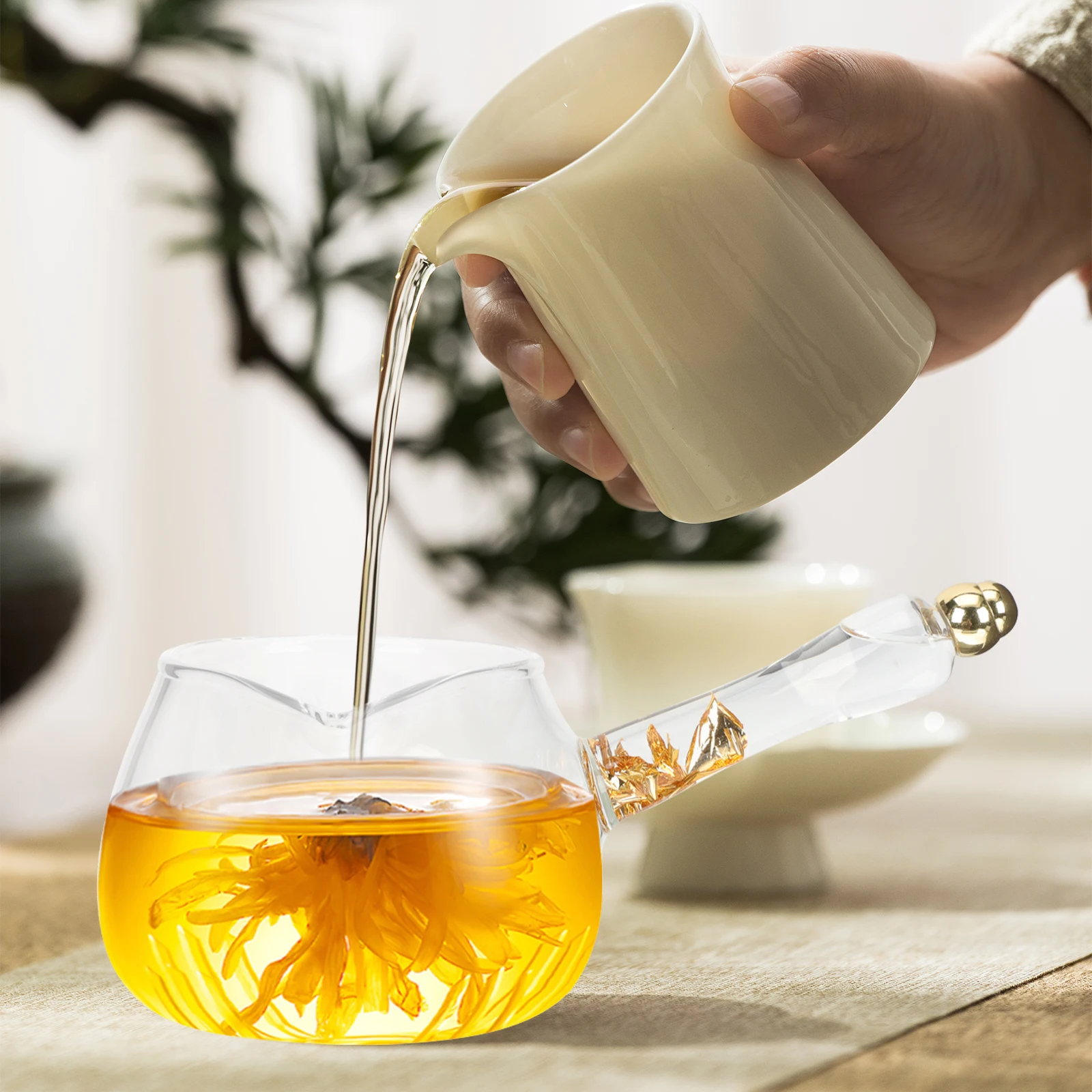 

Glass Justice Cup Wood H Thickened Heat Resistant Side H Dispenser Pitcher Tea Glass Pitcher Coffee Maker Multi Function