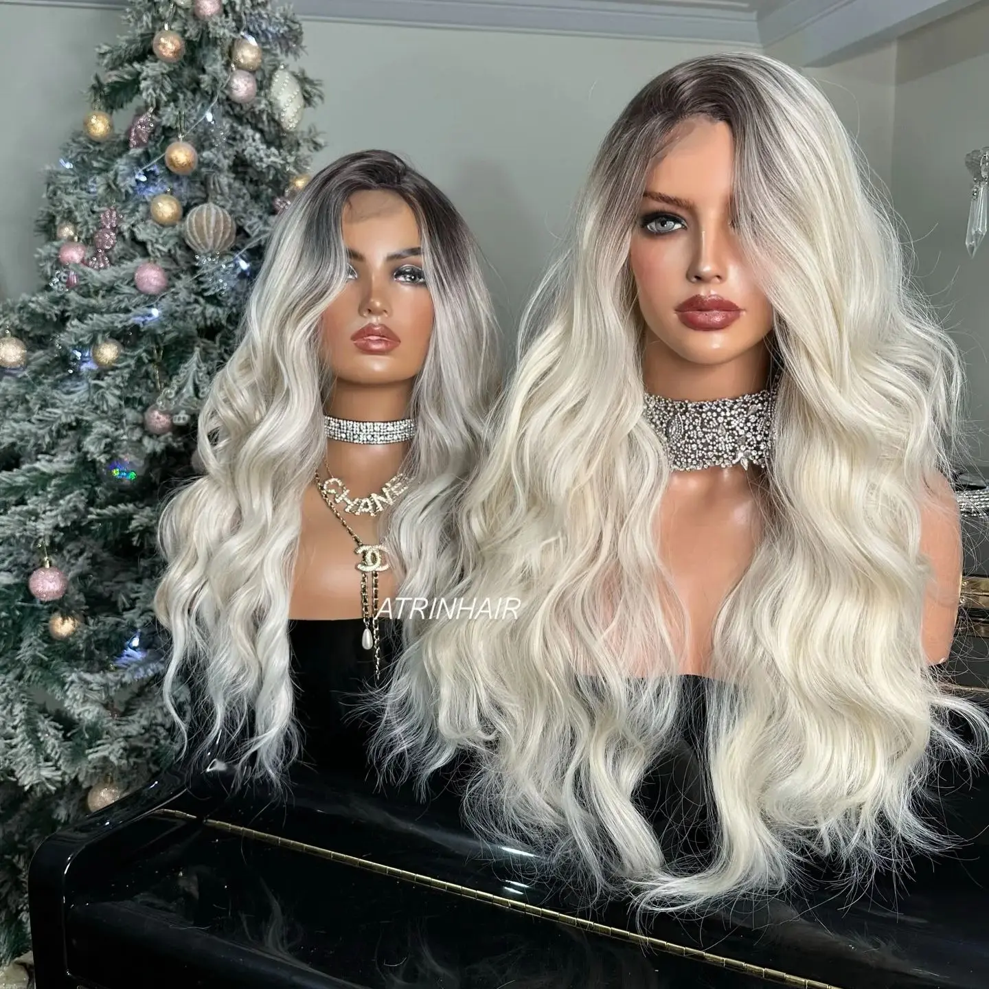 

24-дюймовые белые блондинки с корнями теней, синтетические парики спереди, длинные объемные волны, бесклеевые парики для женщин, подходят для начинающих