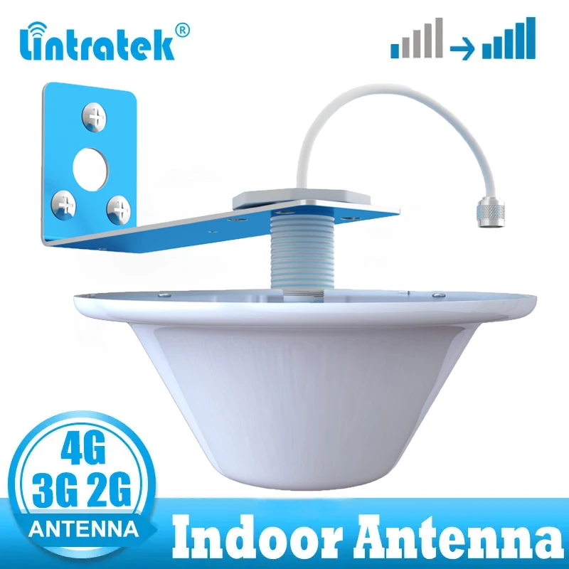 Lintratek 2 جرام 3 جرام 4 جرام مكبر للصوت داخلي سقف هوائي 800 إلى 2700mzh ل GSM CDMA DCS LTE B7 هاتف محمول الداعم إشارة مكرر