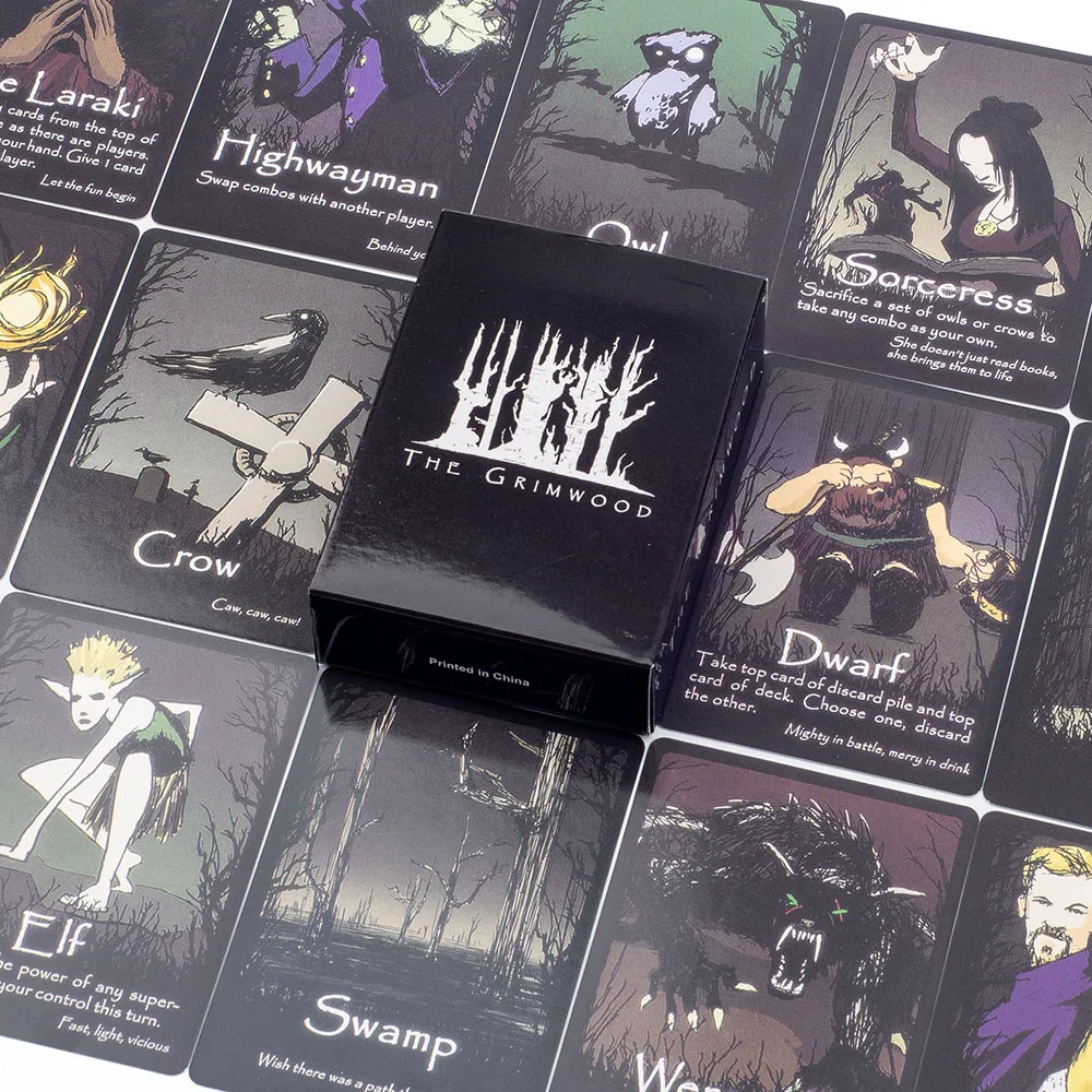 Englische Version Das Grimwood-Brettspiel, 72 Stück, Standard-Poker, 8,8 x 6,3 cm, leicht strategische Karten für Familienfeiern – Detail 8