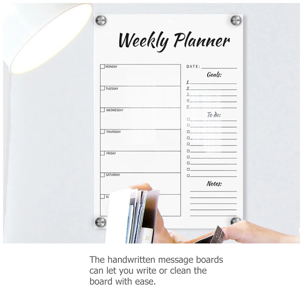 1 Set Multifunctional Weekly Plan Memo Reusable Acrylic Message Board For Home Office School Wedding Decorative Display Writing
