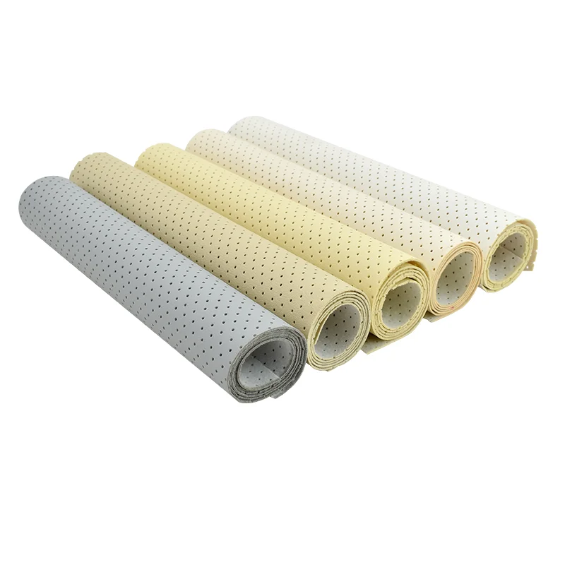 PU Perforated Leather Fabric for Car Interior Home Audio Video Room Sound-absorbing Breathable Noise Reducing Leather Cloth