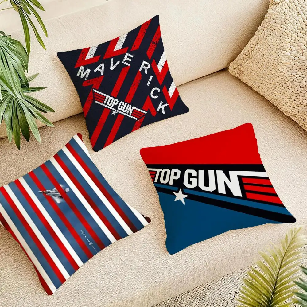 Classic Film T-Top Gun Cushion Cover Organic Linen Square Pillow Case Naturally Durable Hypoallergenic Gentle On Sensitive Skin