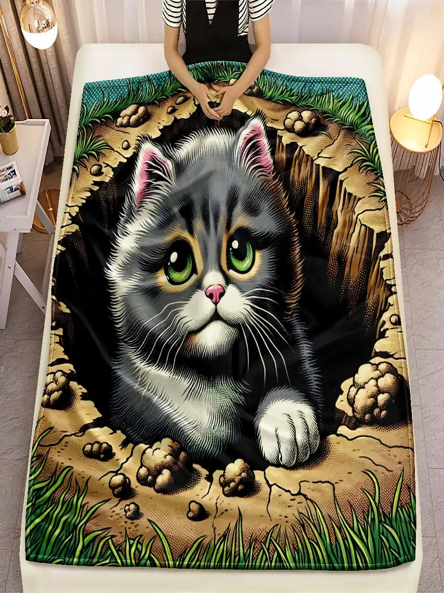 AdventureStyle Dirt Pits Design Soft Microfiber Throw Blanket  Cozy for Bed Sofa Camping Picnic  Winter Warmth
