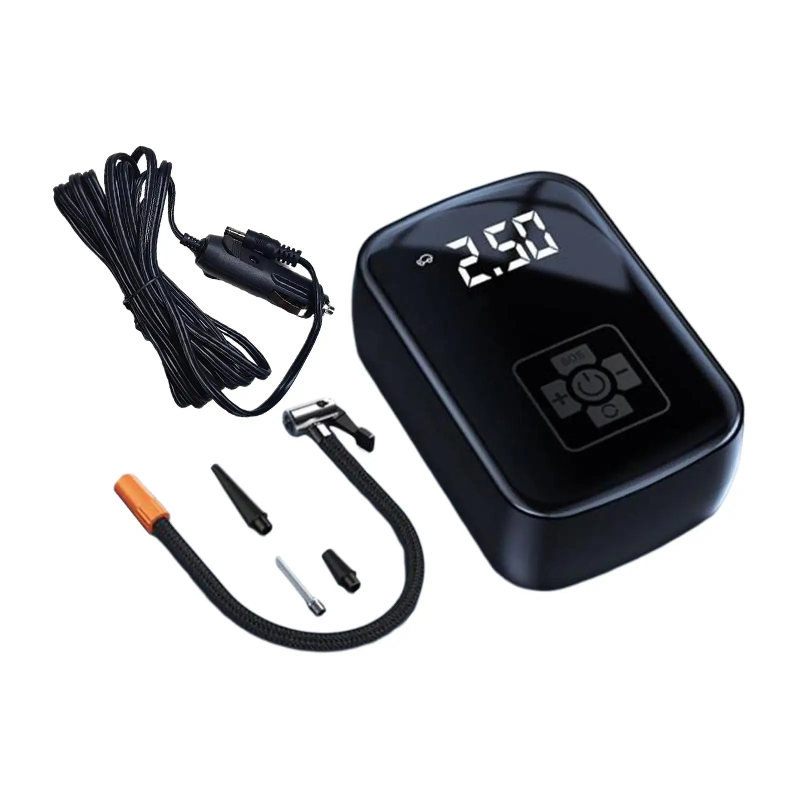 Portable Air Compressor Bike Pump LED Display Screen with Pressure Gauge