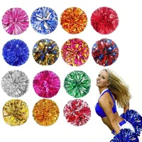 Blue & Silver Cheer Pom Poms, High Index Plastic, Perfect for Dance, Sports Events, Holiday Celebrations