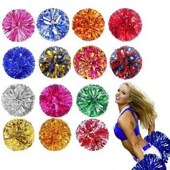 Blue & Silver Cheer Pom Poms, High Index Plastic, Perfect for Dance, Sports Events, Holiday Celebrations