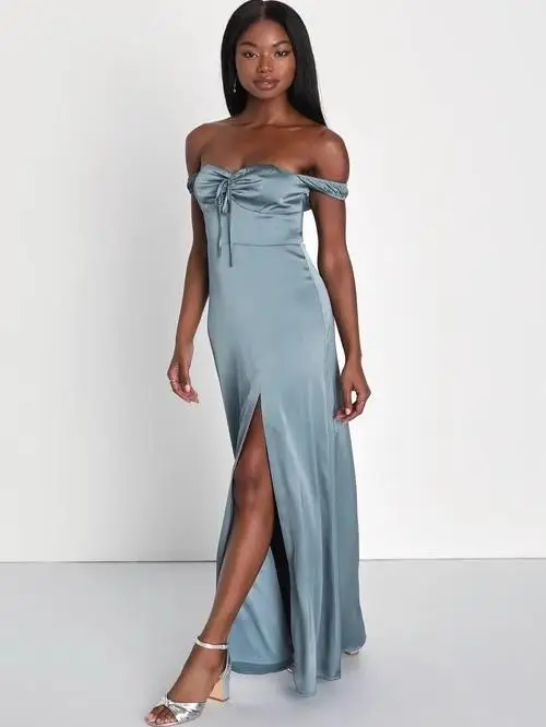 Sexy Glad Satijn Lange Dr DIY Gordel Split Been Verlenging Een-schouder Jurk Ins Sle ort Sve Wrap rond Bodycon Dr