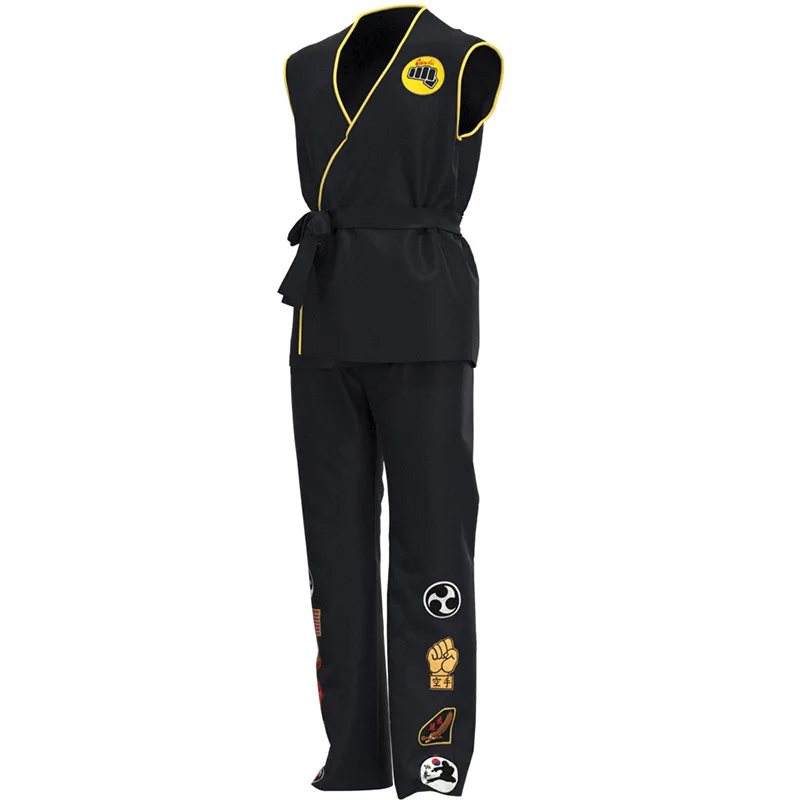 The Karate Cosplay Costume Sleevless Karate Outfits Cobra Kai Adult Kids Halloween Costumes