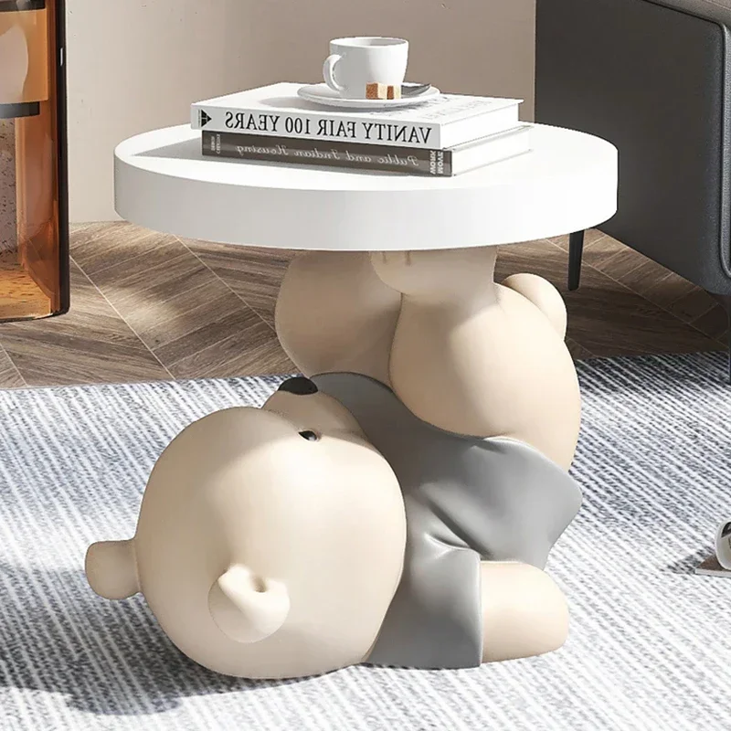 Vigorous Bear Statue Side Table Designer Simple Animal  Coffee Tables Night Floor Basse De Salon Home Furniture