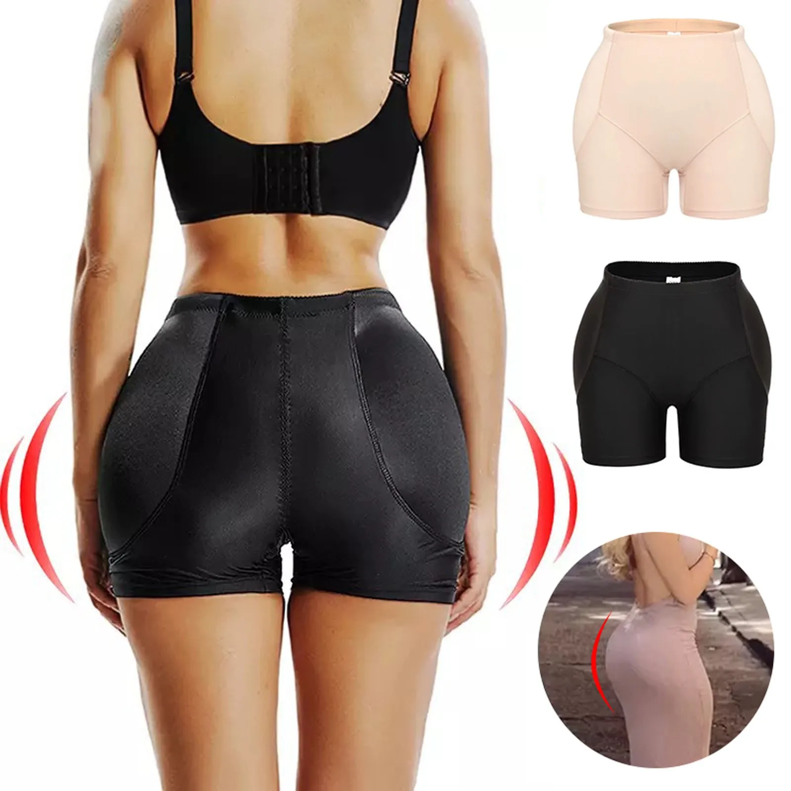 Women Waist Underwear Hip Enhancer Pads Control Panties Firm Control Shapewear Thigh Slimmer Shapewear Padded Panties