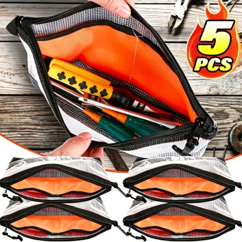 1/5pcs Waterproof Clear Tool Pouch Hardware Storage Electrician Repair Tool Bag for Screwdriver Socket Organizer Pouch Work Bag
