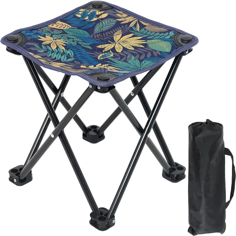 

Outdoor Portable Folding Stool Camping Collapsible Foot Stool Mini Storage Chair Camping Fishing Chair Picnic Lightweight Oxford