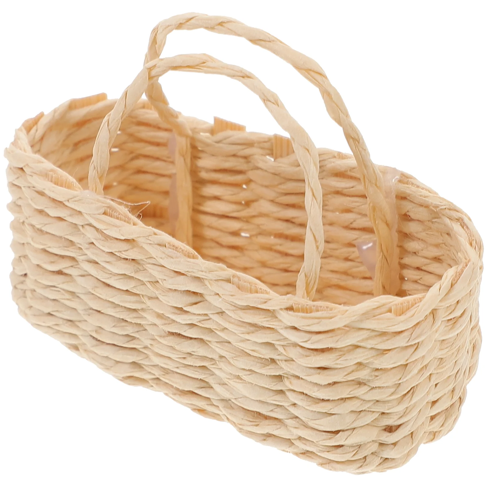 Storage Basket Mini Rattan Small Hamper Miniature Woven House Layout Child