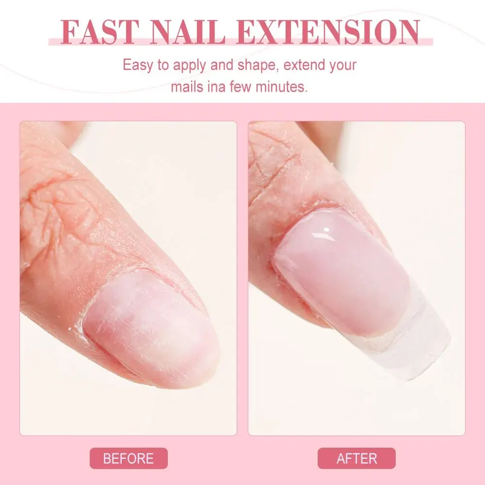 Nail Art Solid Extension Gel Set With Nail Forms Nail Brush Kit For Beginners Nail Art DIY At Home Free of Acetone