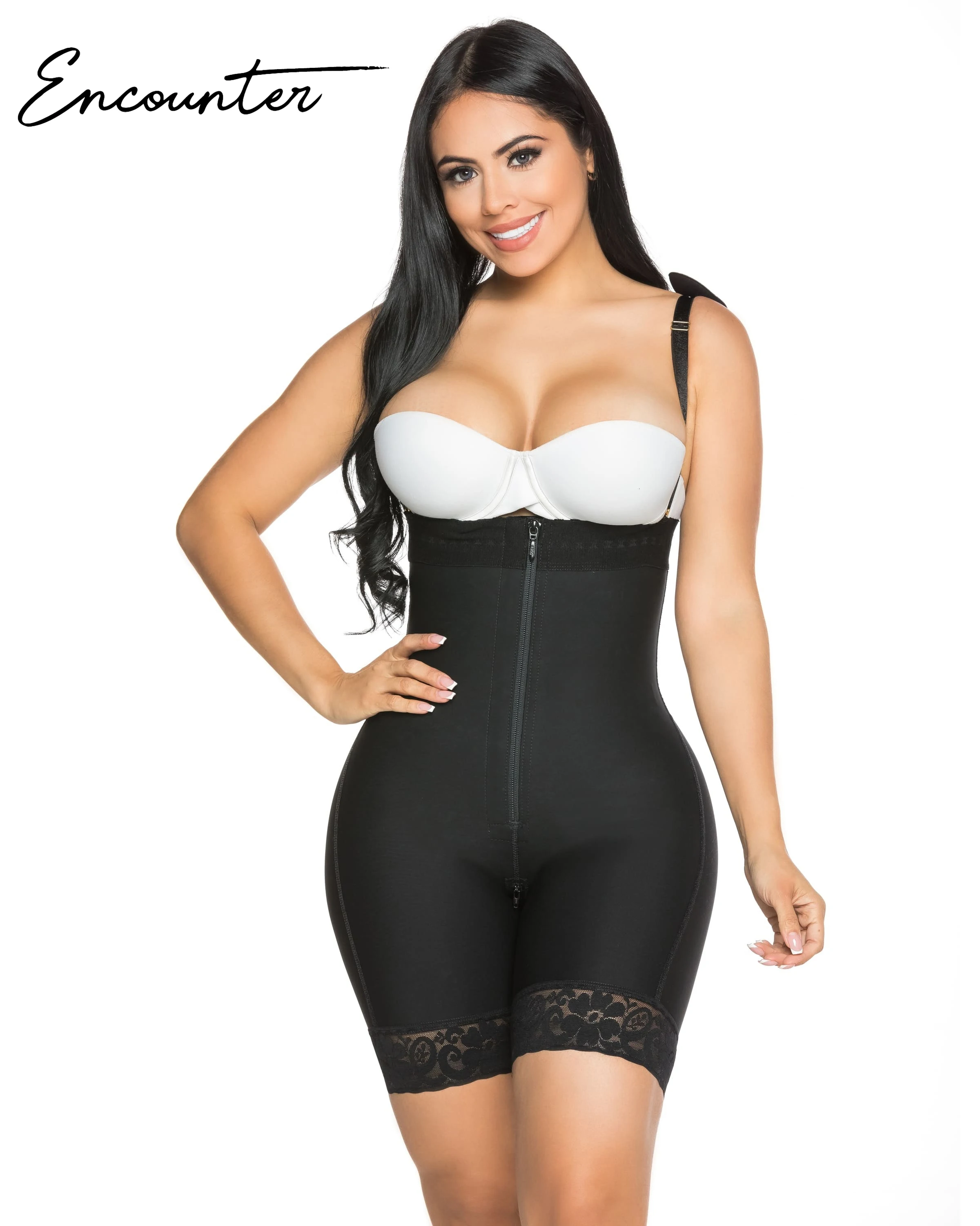 

Fajas Colombianas Cross Compression Slimming Butt Lifter Shapewear for Women Open Bust Tummy Control with Zipper Bodysuit Sexy