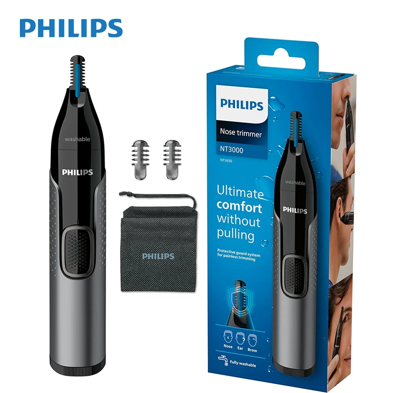 Philips recortador de nariz NT3650/16 Adecuado para vello de nariz, pelo de orejas, barba, patillas, cejas, línea de cabello Tecnología de ajuste de precisión