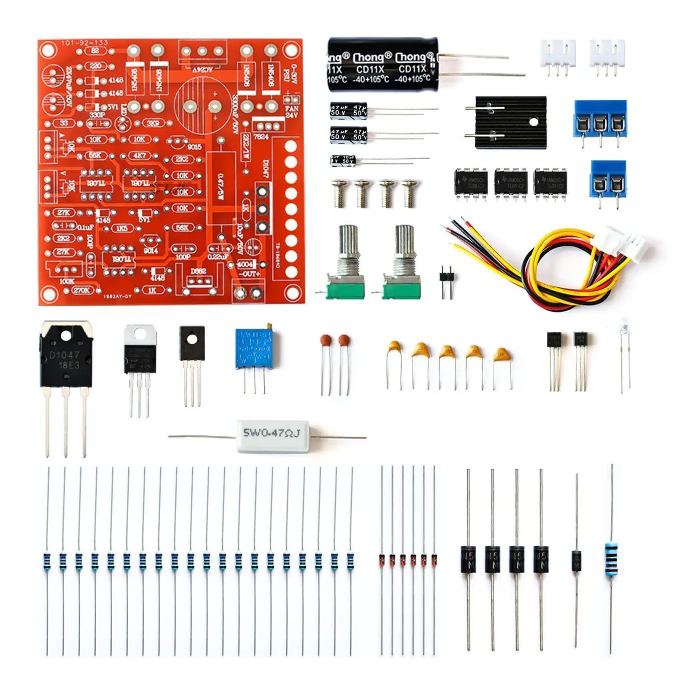 0-30V 2mA - 3A Adjustable DC Regulated Power Supply DIY Kit Short Circuit Current Limiting Protection