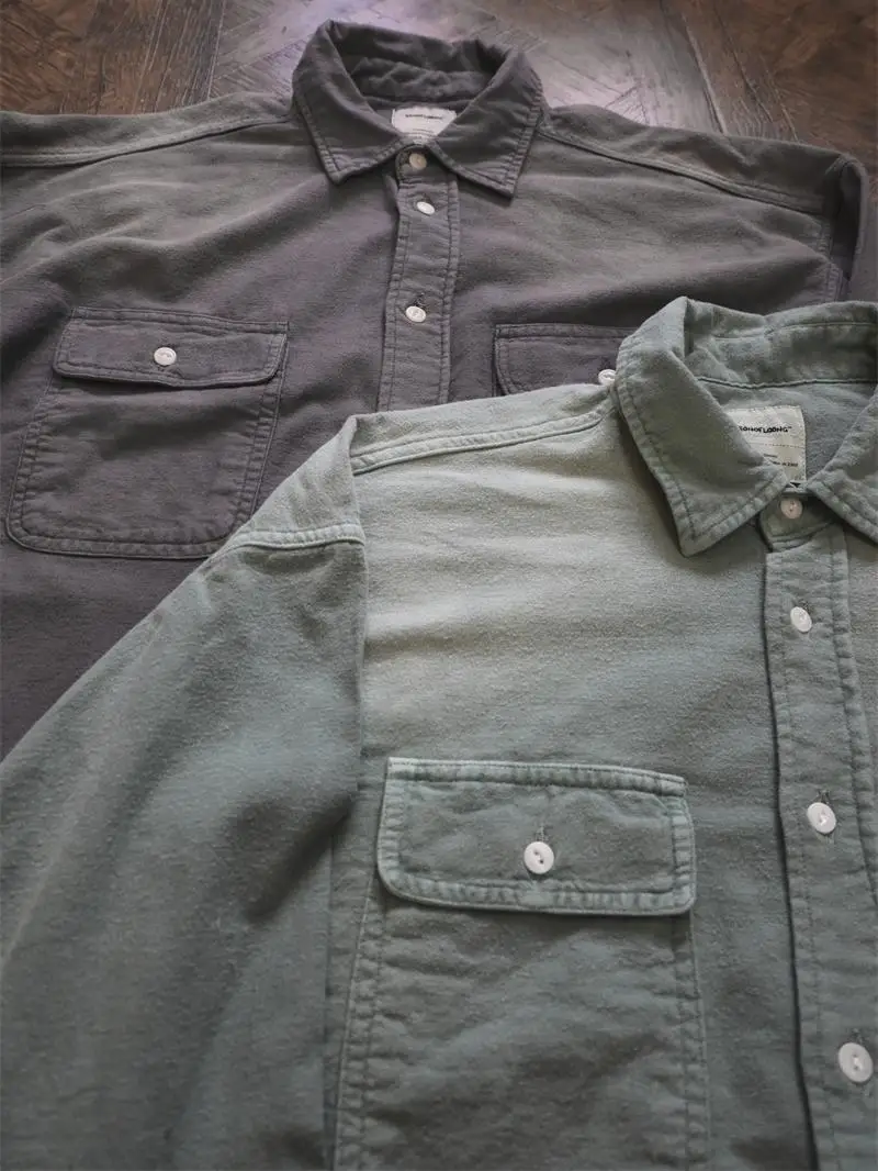 

Vintage flannel cotton patch ruins loose shirt