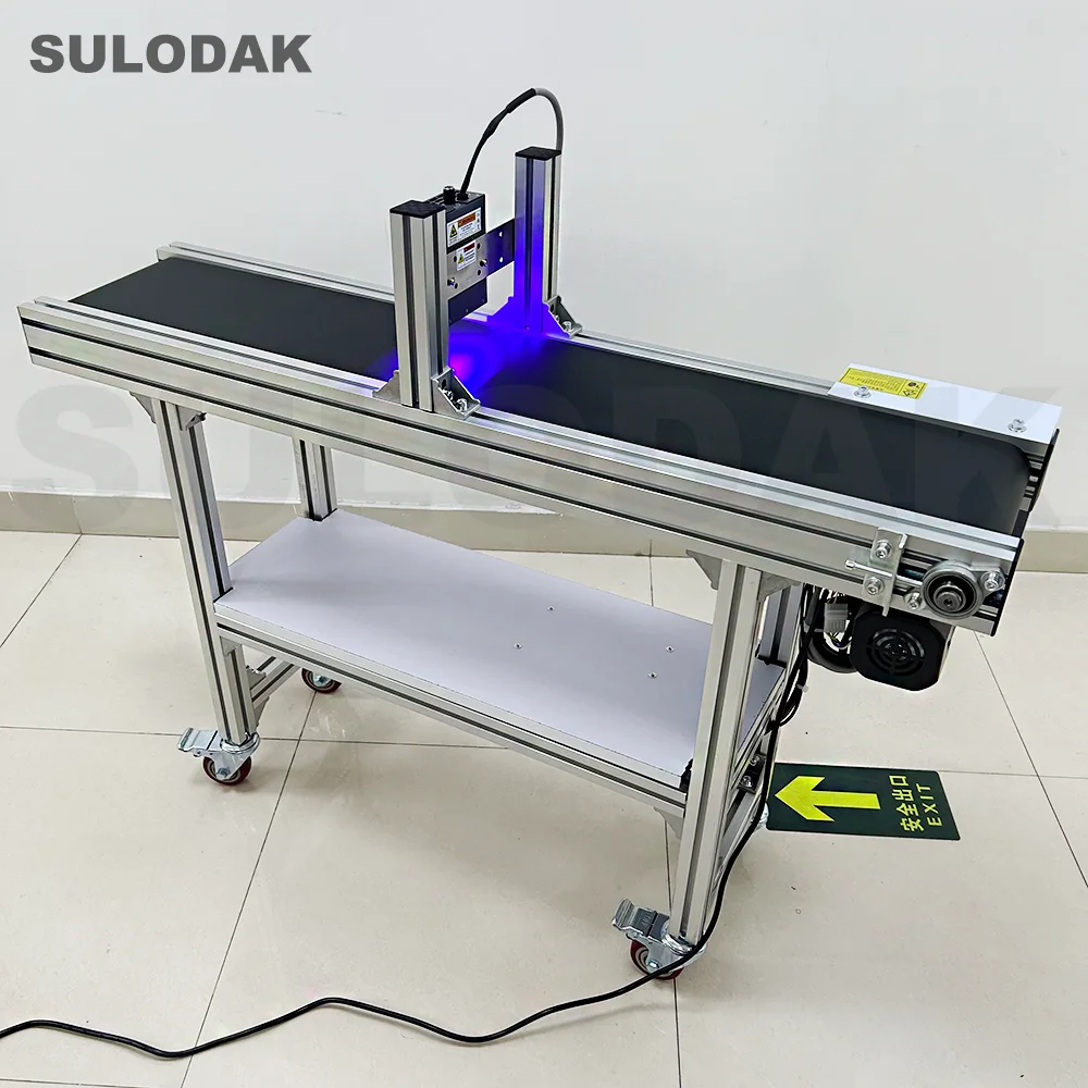 Conduction Band 7020 Air Cooled UV Lamp LED Drying Lamp Conveyor Belt UV Glue Guide Table 400W 0.6 Square 980mm Support 45kg