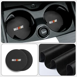 2 pezzi sottobicchiere d'acqua in pelle per auto tappetini antiscivolo portabottiglie per Mitsubishi Ralliart Lancer EX Outlander ASX Evo X RVR Mirage