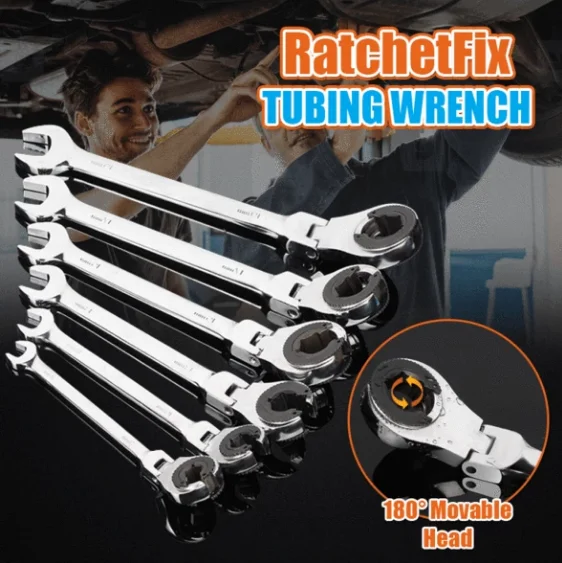 1Pc 8-19 mm Tubing Ratchet Spanner Combination Wrench Ratchet Flex-head Metric Oil Flexible Open End Wrenches Tools Dropshipping