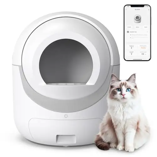 Self Cleaning Cat Litter Box Automatic Cat Litter Box with APP Control Odor Removal Safety Protection for Multiple Cats