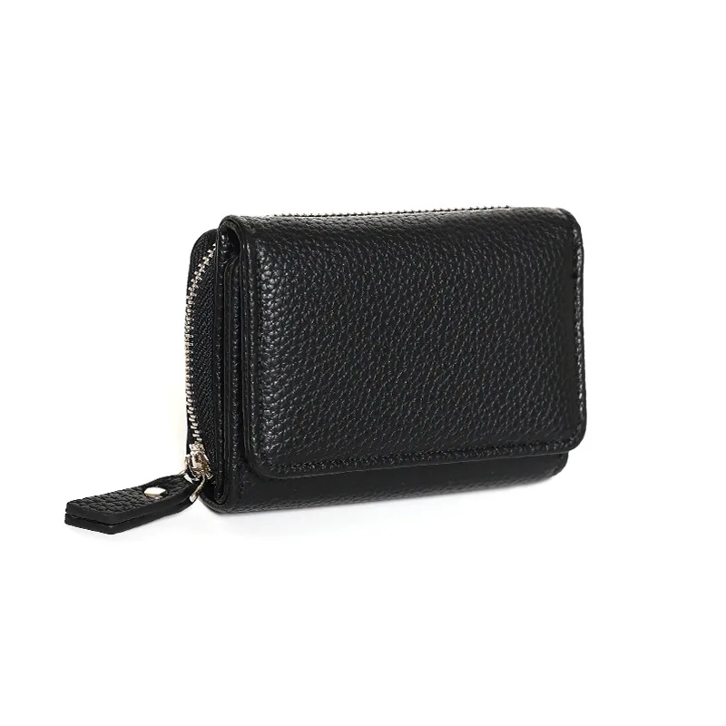 ​​Women's Japanese PU Short Wallet - Lychee Texture Multi-Card Organizer with Coin Pocket & Minimalist Design​​