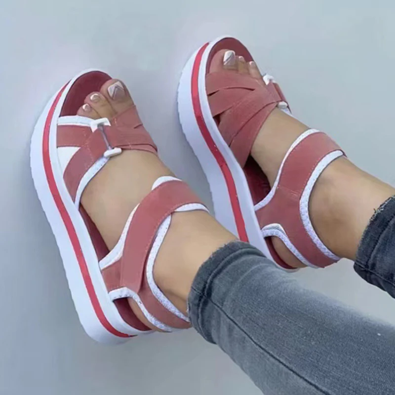 Sandalias de mujer, zapatos de verano, sandalias con punta abierta, zapatos suaves para mujer, zapatos de cuña, sandalias de playa para mujer, calzado para mujer