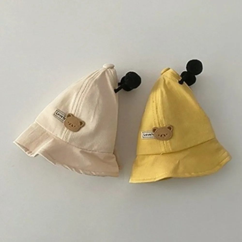 

Cute Solid Color Baby Bucket Hat Wide Brim Cartoon Design Toddler Sun Hat Lightweight Breathable Panama Hat Sun Protection
