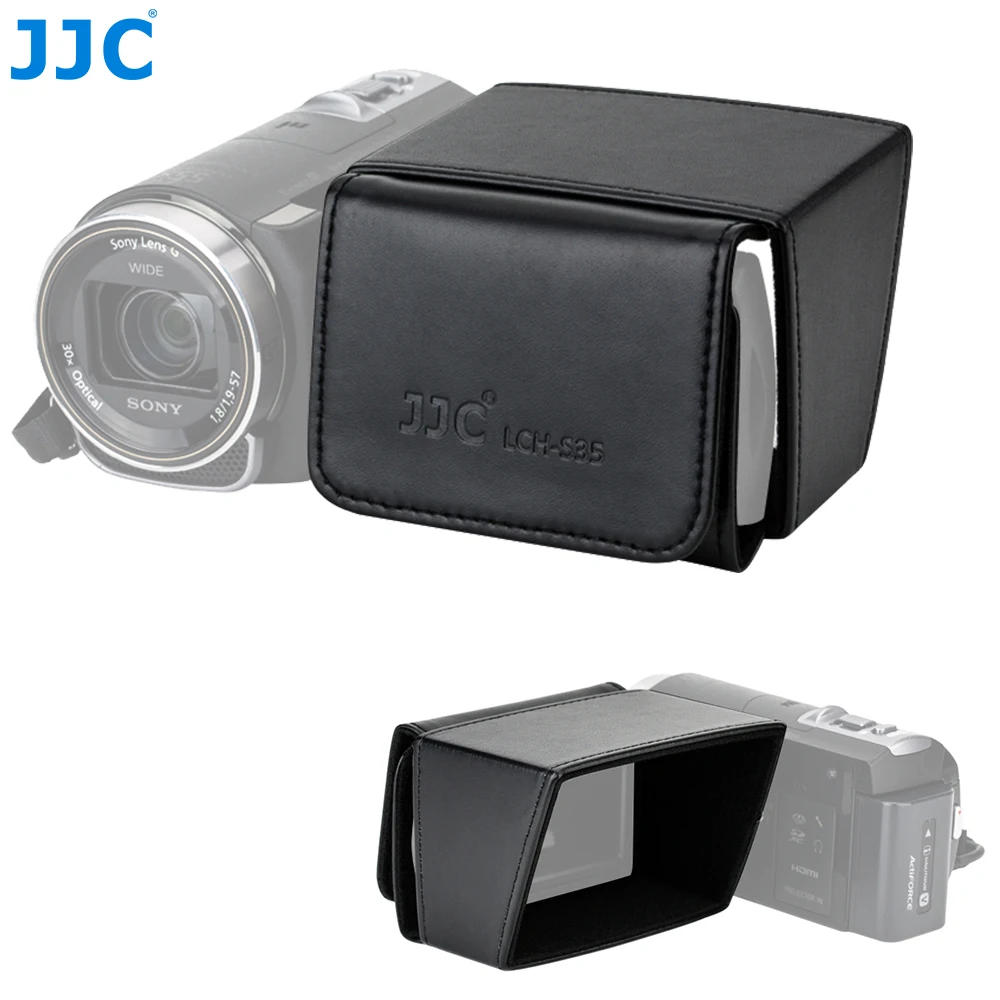 JJC 3.5 ''kamera osłona ekranu LCD osłona przeciwsłoneczna 90x60mm osłona przeciwsłoneczna wizjer LCD osłona przeciwsłoneczna do kamer Sony Canon Fujifilm Panasonic