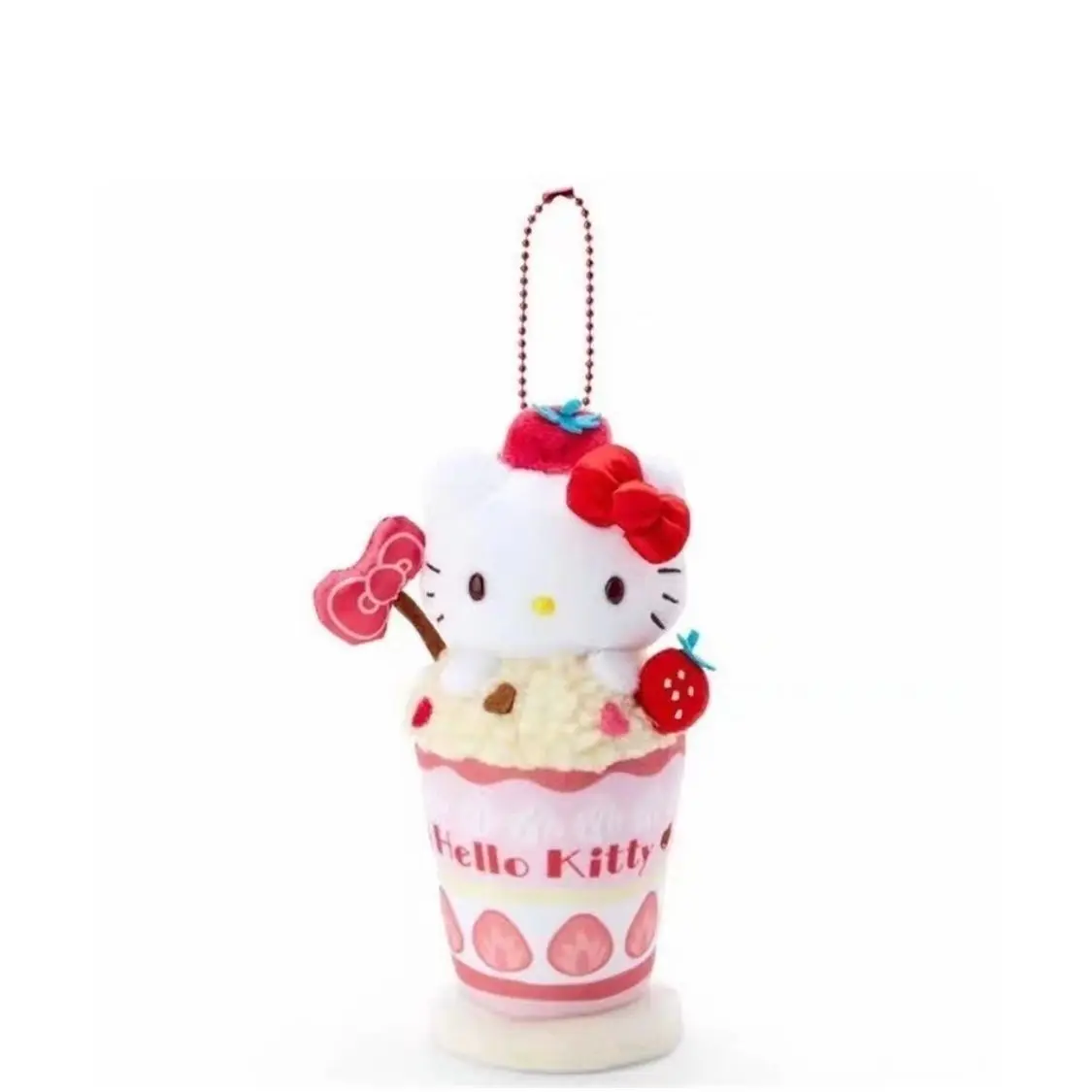 Hello Kitty Pom Pom Purin Cartoon Colorful Fruit Dessert Cup Plush Stuffed Toy Keychain Tote Bag Pendant Birthday Gift Student view 2