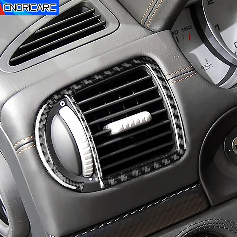 Cosole Side Air Cndition Outlet Frame Decoration Trim Strips For Porsche Cayenne 2003-2010 Car Accessories Carbon Fiber Sticker