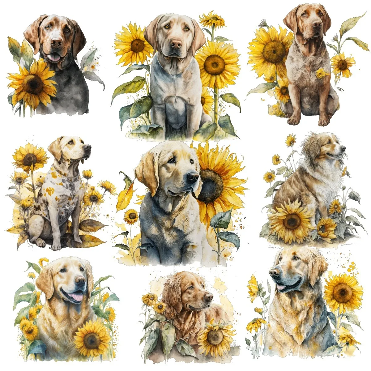 Cute Stickers Sunflower Dog Cartoon Decorative DIY Craft Photo Albums Planner  Journal  Scrapbooking  Stationary  journal