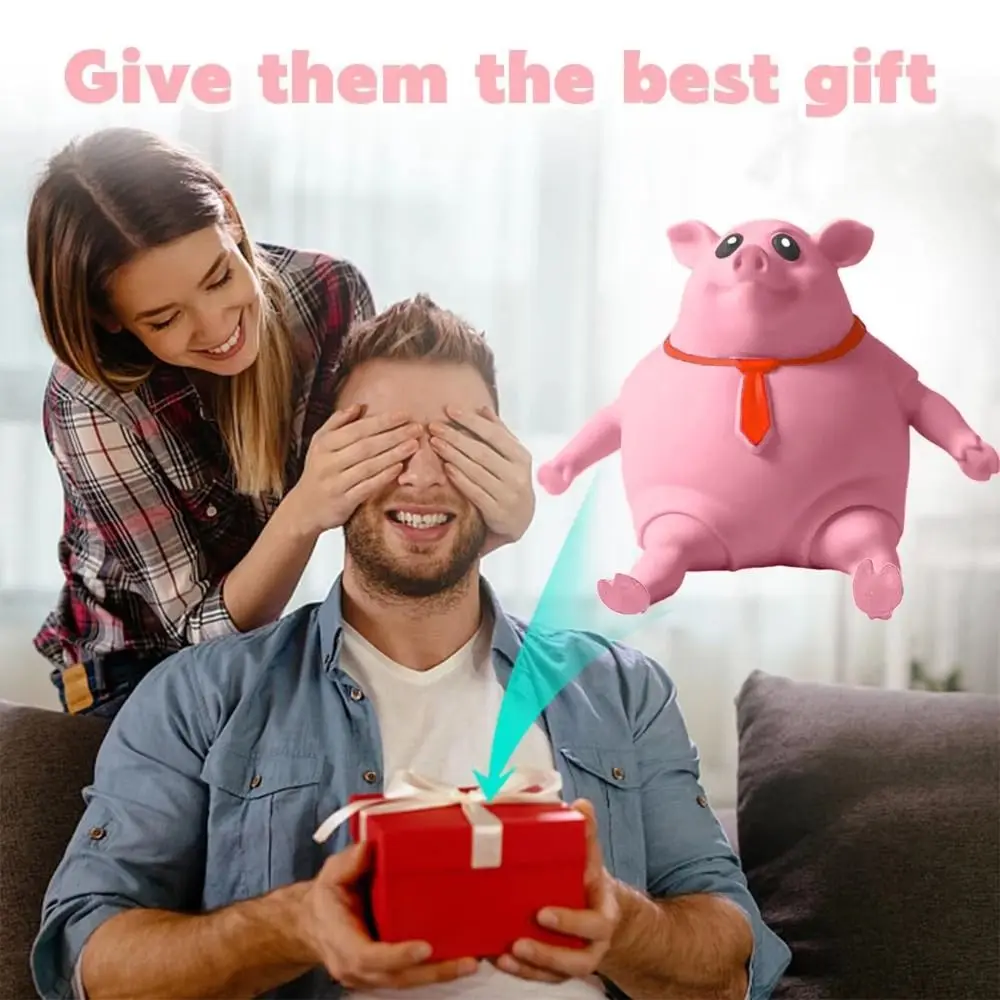 مضحك ضغط الخنازير الوردية الكبيرة ضد الإجهاد لعبة لطيف ضغط دمى على شكل حيوانات جميلة أصبع دمية لعبة لتخفيف الضغط الهدايا الكرتون الإبداعية #4