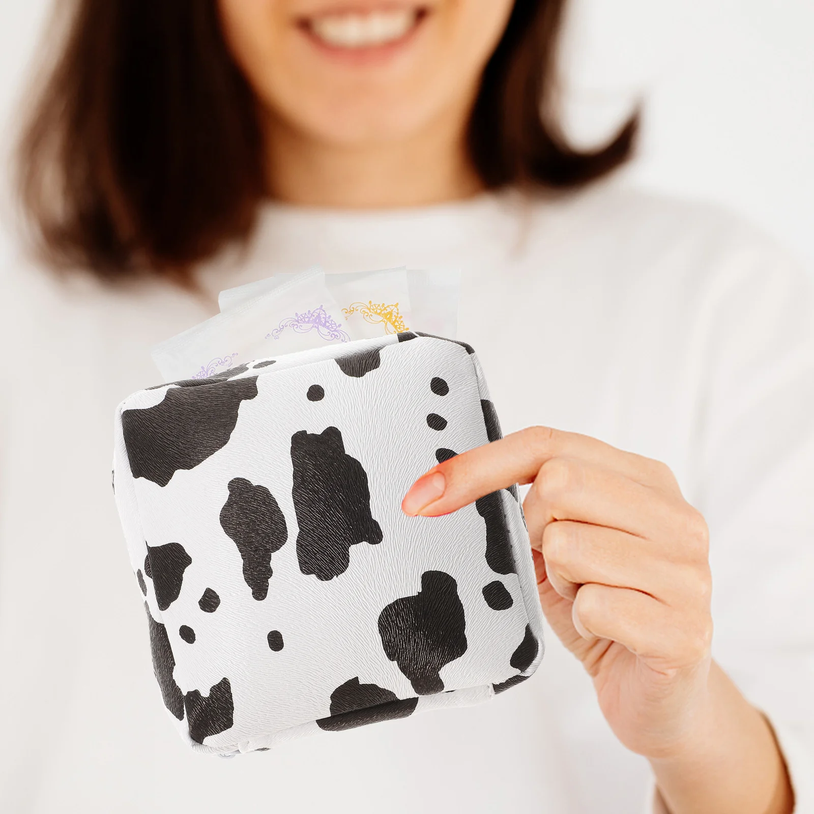 

Period Bag PU Sanitary Napkin Storage Bag Compact Zipper Portable Period Pouch for Travel Sanitary Napkin Storage Bags