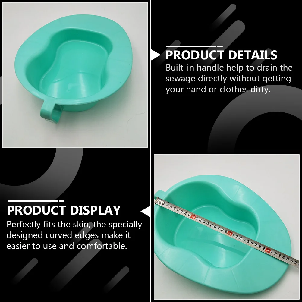 

Patient Bedpan Handled Urinal Simple Structure Curved Edges Drain Sewage Directly Bedridden Elderly Disabled Handled Bedpan
