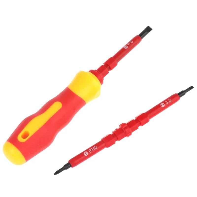 Insulated Electrician Screwdriver Set With Nonslip Handle Interchangeable Bits For Home Electrical Repair Daily Maintenance Work