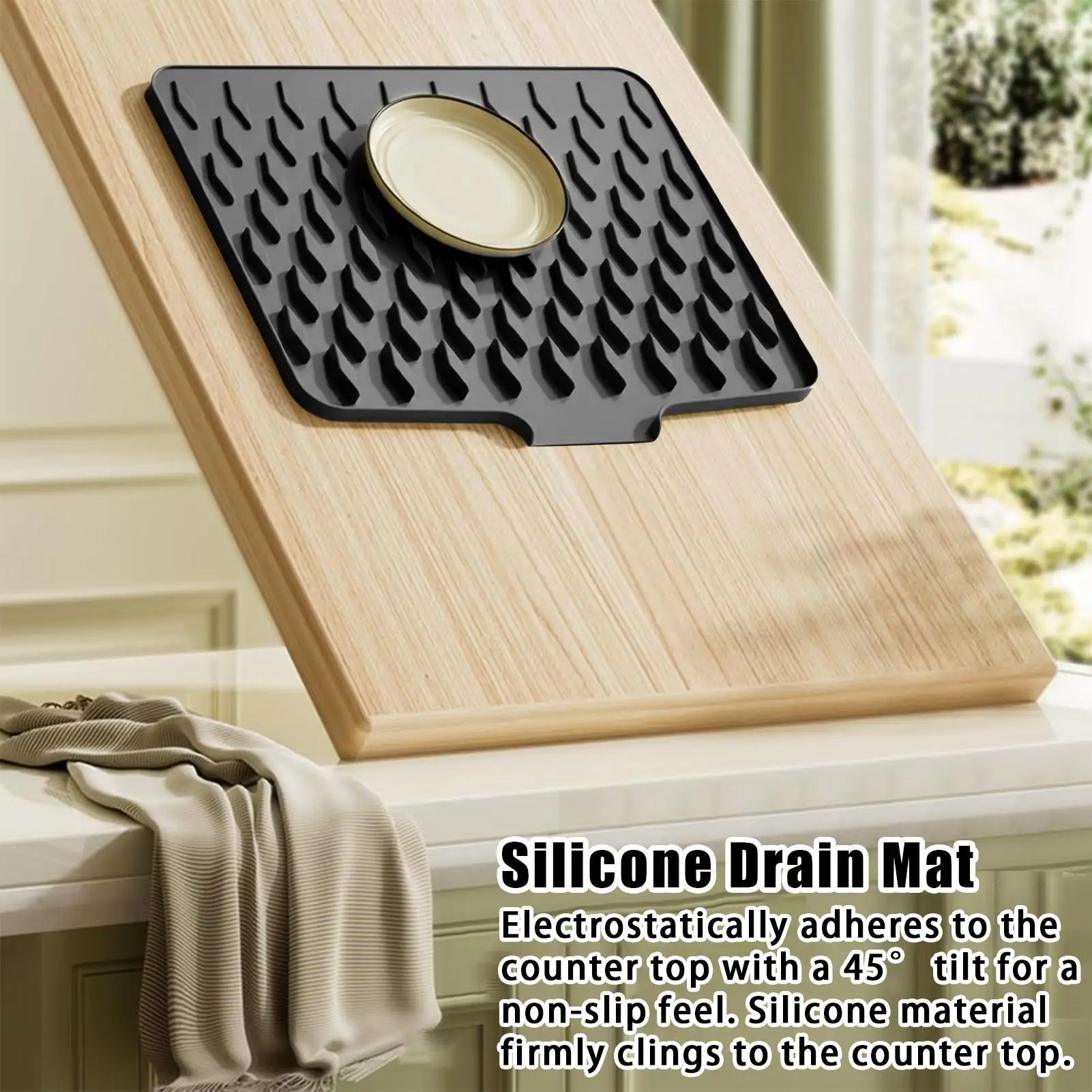 

Сушильный коврик для кухонной стойки, нескользящая быстродействующая дренажная подушка, силиконовые коврики для кухни, смеситель для ванной комнаты, раковина, кофейная станция