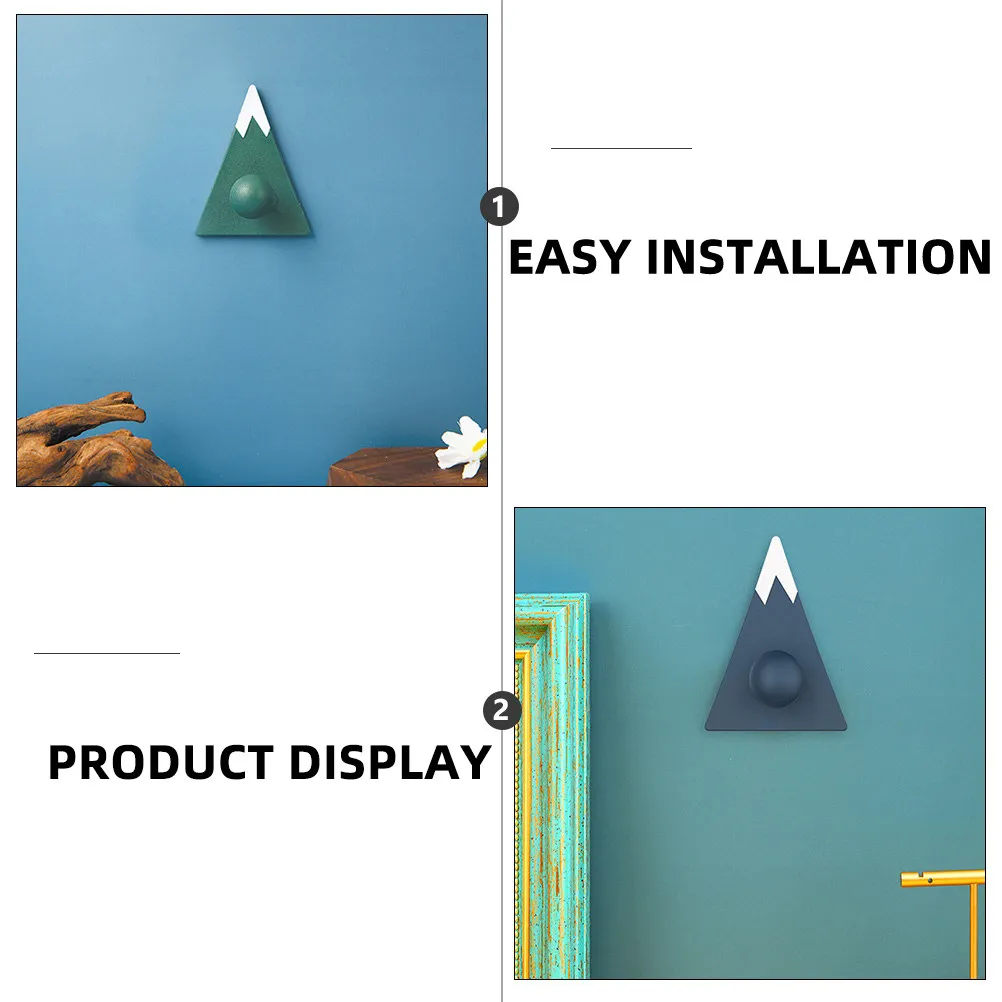 8Pcs Premium Plastic Adhesive Wall Hooks with Fuji Mountain Art Design Nail-Free Moisture Proof Wall Hangers for Clothes Hats