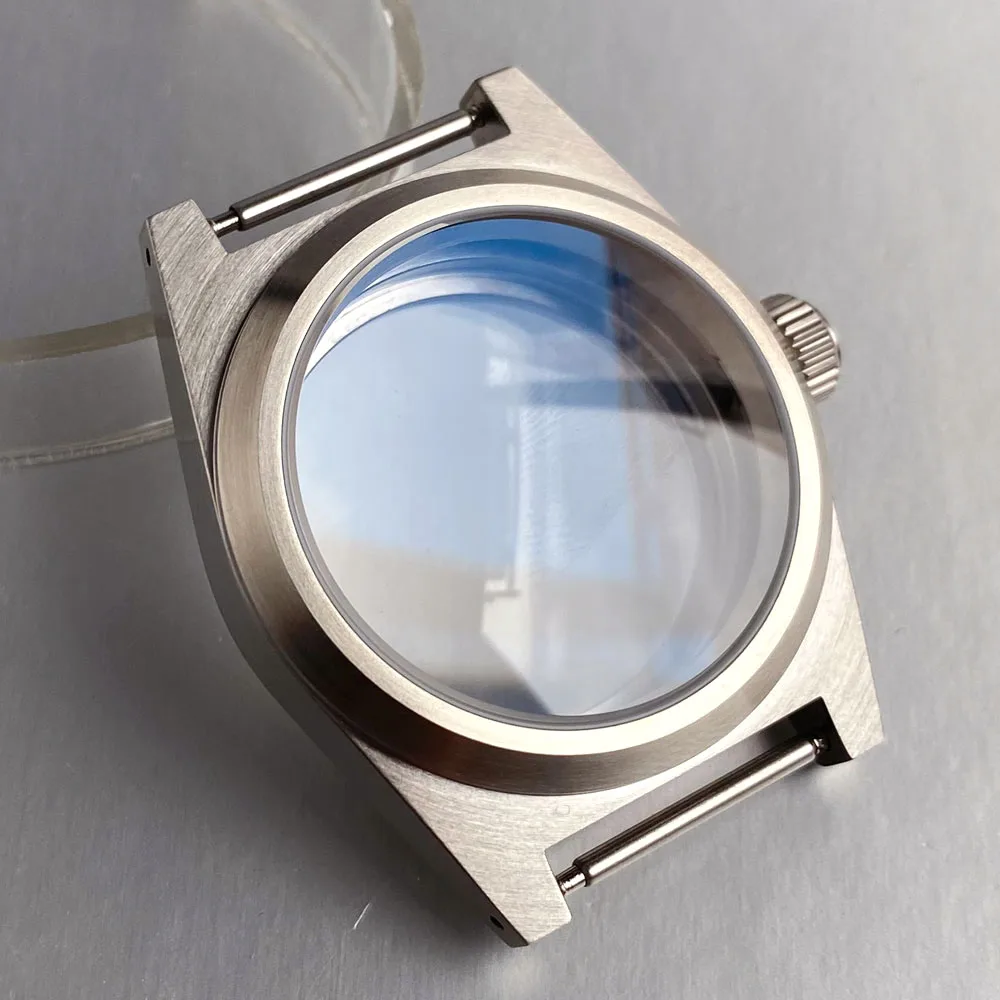 AR Sapphire Steel 38mm Brushed Diver Swim Watch Case 200M Waterproof Fit NH35 NH36 NH34 ETA2824 PT5000 ST2130 Men Watch Parts