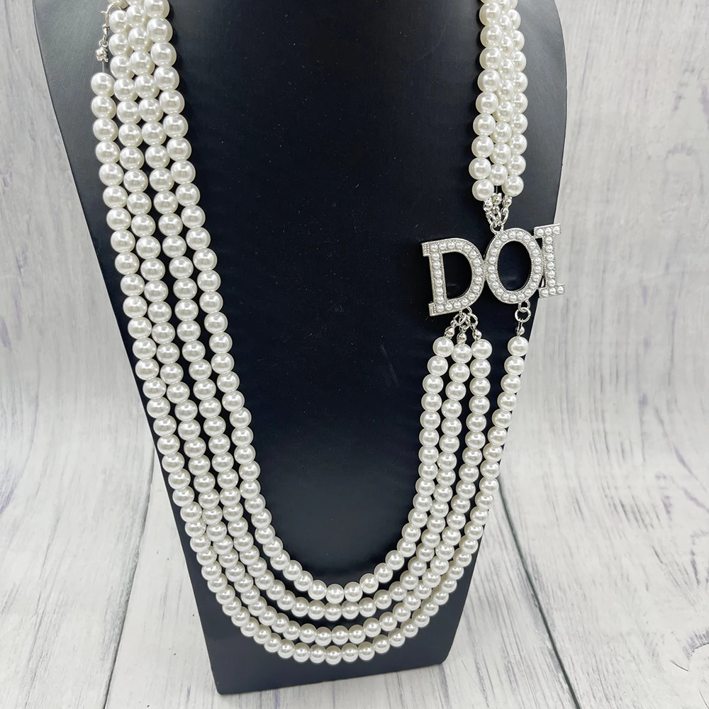 3pcs DOI Pearl necklace with Egyptian Goddess Charm