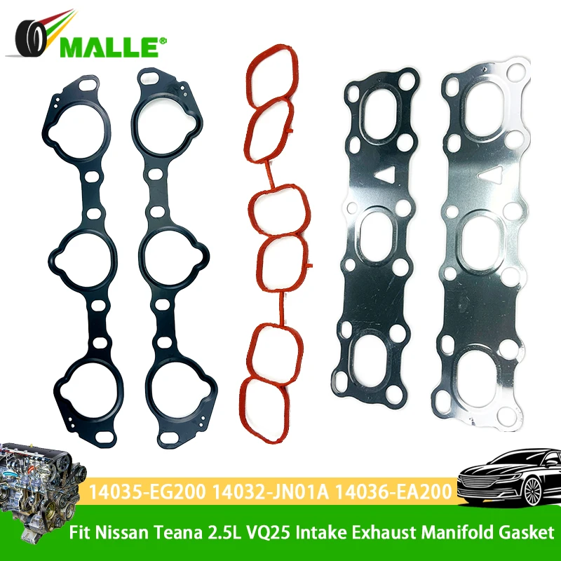 

VQ25 VQ25DE Engine Parts For Nissan Teana 2.5L MAXIMA QX A33 24V Intake Exhaust Manifold Shim 14035EG200 14032JN01A 14036-EA200