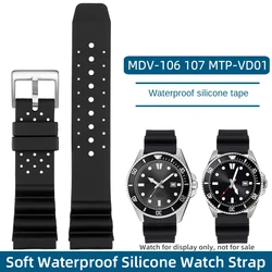 MDV 106 Bracelet For Casio MDV-106 MDV-107 Bands mdv 107 MTP-VD01 mtp vd01 Rubber Watch Strap Silicone Watch Band Men's 22mm