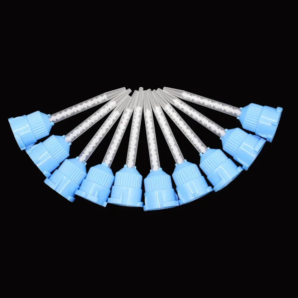 10/100pcs Dental Materials Dentistry Silicone Rubber Conveying Mixing Head Disposable Impression Nozzles Mixing Tips Mixing Tube