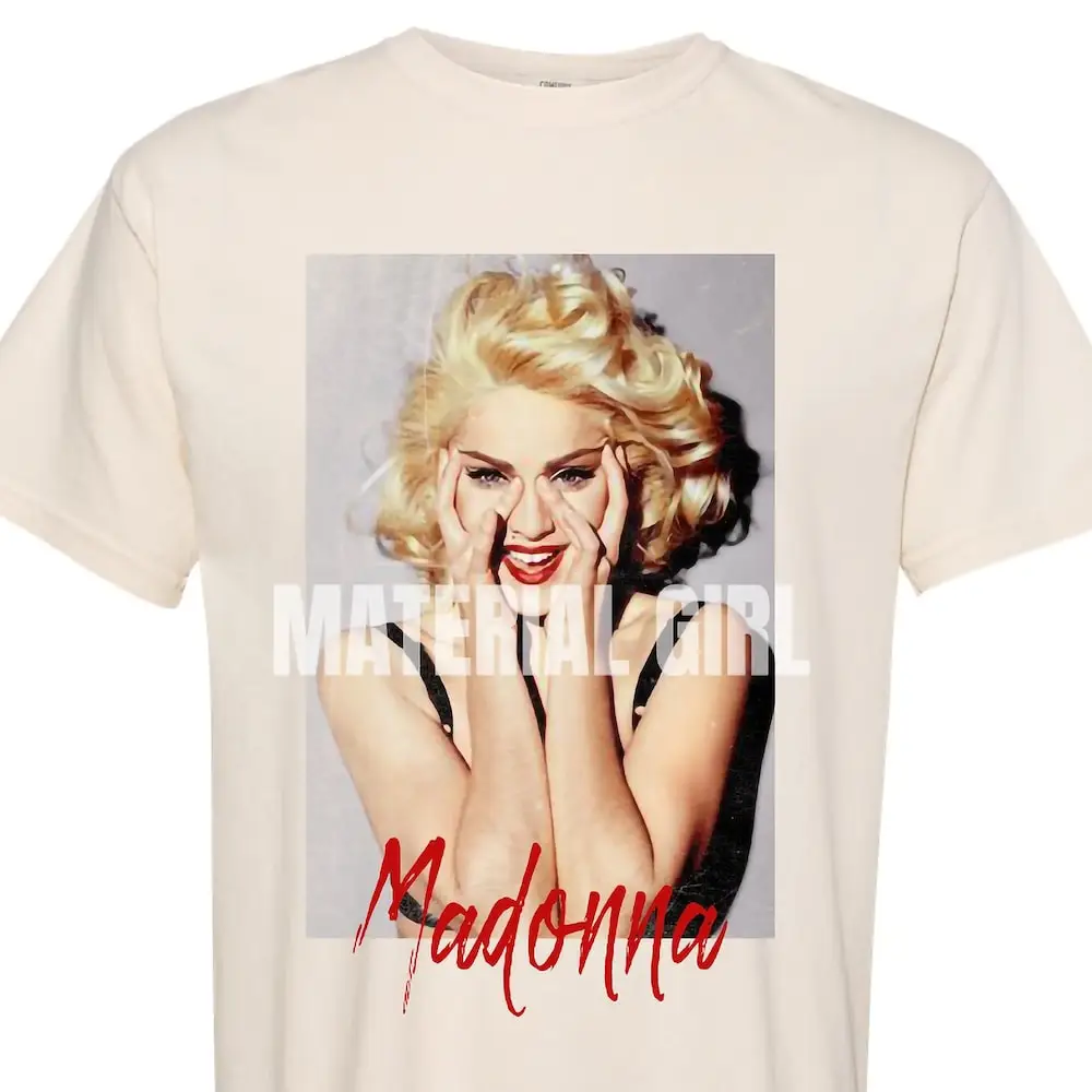 Material Girl Vintage T Shirt Madonna Clothing Womens For Women Trendy