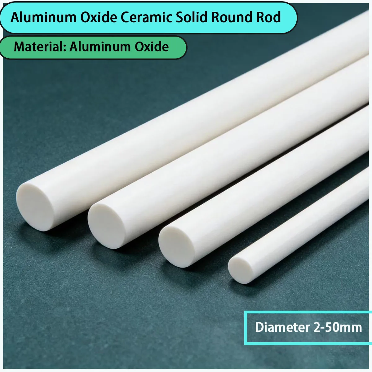 2-50mm Diameter Alumina Ceramic Solid Round Rod Used in Machinery, Electronics, Chemical Industry, Etc